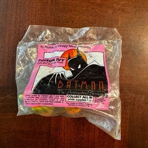 McDonalds Poison Ivy Batman Happy Meal Toy Push Car and Watch flower 1993